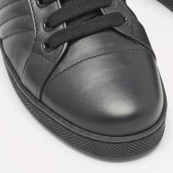 Pre Owned Prada Sport Black Leather Lace Up Sneakers Size 37.5