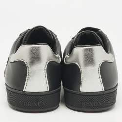 Pre Owned Prada Sport Black Leather Lace Up Sneakers Size 37.5