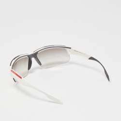 Pre Owned Prada Sport White Gradient SPS03P Shield Sunglasses
