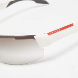 Pre Owned Prada Sport White Gradient SPS03P Shield Sunglasses