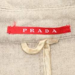 Pre Owned Prada Sport Beige Cotton Linen Coat M