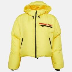 Prada Sports Yellow Technical Synthetic Puffer Down Jacket M