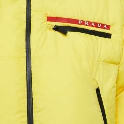 Prada Sports Yellow Technical Synthetic Puffer Down Jacket M