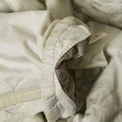 Prada White Nylon Blend Belt Detail Quilted Jacket S