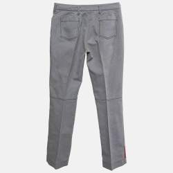 Prada Blue/White Synthetic Drill Trousers M