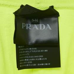 Prada Sport Neon Green Textured Jersey Leggings S/M 