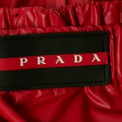 Prada Sport Red Logo Detail Waist Nylon Shorts XS