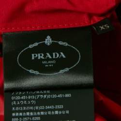 Prada Sport Red Logo Detail Waist Nylon Shorts XS