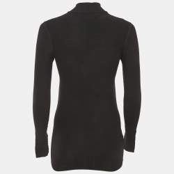 Pre Owned Prada Sport Black Textured Technical Jersey Zip-Up Top XXS/XS