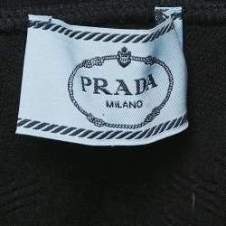 Pre Owned Prada Sport Black Textured Technical Jersey Zip-Up Top XXS/XS