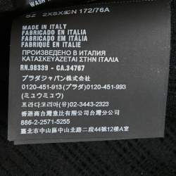 Pre Owned Prada Sport Black Textured Technical Jersey Zip-Up Top XXS/XS