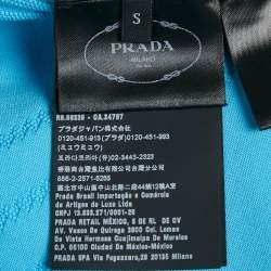 Pre Owned Prada Sport Blue Textured Technical Jersey Crop Jacket S
