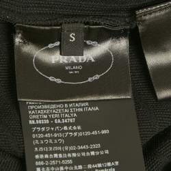 Pre Owned Prada Sports Black Logo Embroidered Technical Jersey leggings S