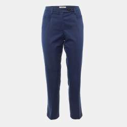 Pre Owned Prada Sport Navy Blue Cotton Regular Fit Trousers M
