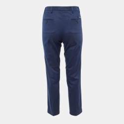 Pre Owned Prada Sport Navy Blue Cotton Regular Fit Trousers M
