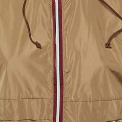 Pre Owned Prada Sport Brown Nylon Concealed Hood Zip Up Jacket L