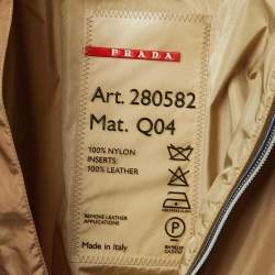Pre Owned Prada Sport Brown Nylon Concealed Hood Zip Up Jacket L