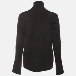 Pre Owned بلوفر برادا سبورت قماش محبوك مطاطي منسوج أسود مقاس كبير 