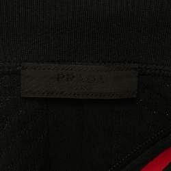 Pre Owned بلوفر برادا سبورت قماش محبوك مطاطي منسوج أسود مقاس كبير 