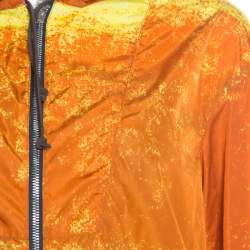 Prada Sport Multicolor Acid Effect Zip Front Belted Hooded Jacket L