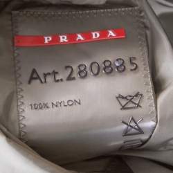 Prada Sport Olive Green Nylon Gathered Tie Detail Windcheater Jacket L