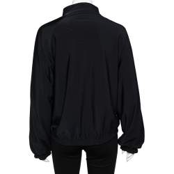 Prada Black Jersey Knit Zip Front Jacket XL