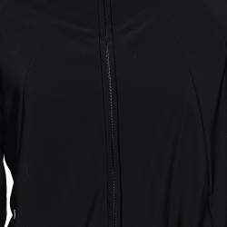Prada Black Jersey Knit Zip Front Jacket XL