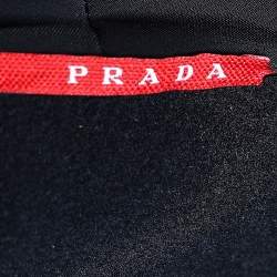 Prada Black Jersey Knit Zip Front Jacket XL
