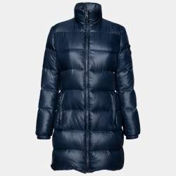 Prada Blue Down Synthetic Zip Front Jacket M