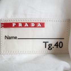 Prada Cream Silk Drawstring Waist Hooded Jacket S