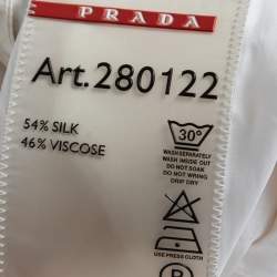 Prada Cream Silk Drawstring Waist Hooded Jacket S