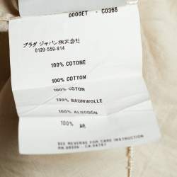 Pre Owned Prada Sport Cream Cotton Zip Front Belt Detail Mini Dress L