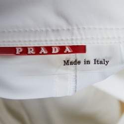 Pre Owned Prada Sport Off-White Nylon Pencil Skirt M
