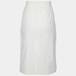 Pre Owned Prada Sport Off-White Nylon Pencil Skirt M