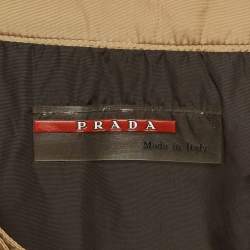 Pre Owned Prada Sport Brown Nylon Zip Detail Knee Length Skirt S