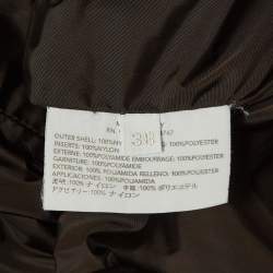 Pre Owned Prada Sport Brown Nylon Zip Detail Knee Length Skirt S