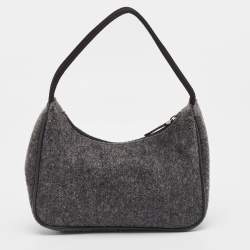 Pre Owned Prada Sport Grey Wool Shoulder Bag