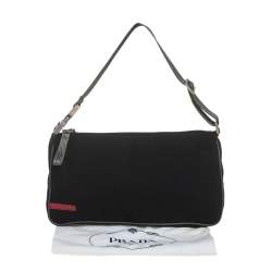 Pre Owned Prada Sport Black Nylon Baguette