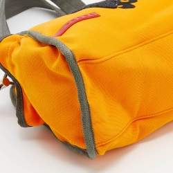 Pre Owned Prada Sport Orange Embroided Fabric Satchel