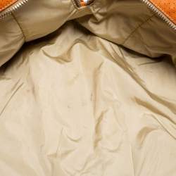 Prada Sport Orange Perforated Leather and Suede Large Duffle Bag