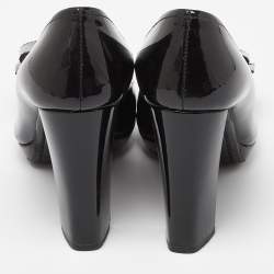 Pre Owned Prada Sport Black Patent Leather Bow Detail Pumps Size 36
