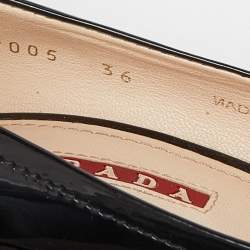 Pre Owned Prada Sport Black Patent Leather Bow Detail Pumps Size 36