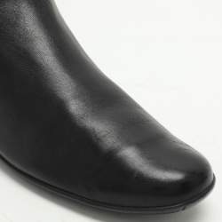 Prada Sport Black Leather Knee Length Boots Size 38