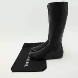 Prada Sport Black Leather Knee Length Boots Size 38