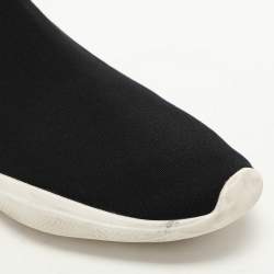 Pre Owned Prada Sport Black Knit Fabric High Top Sneakers Size 39