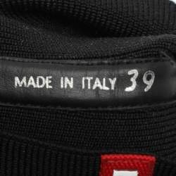 Pre Owned Prada Sport Black Knit Fabric High Top Sneakers Size 39