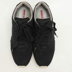 Prada Sport Black Nylon Low Top Sneakers Size 39