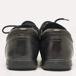 Prada Sport Black Leather Low Top Sneakers Size 36.5