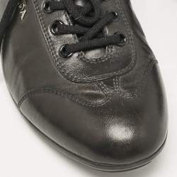 Prada Sport Black Leather Low Top Sneakers Size 36.5