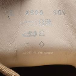 Prada Sport Beige/Gold Leather and Nylon Low Top Sneakers Size 36.5